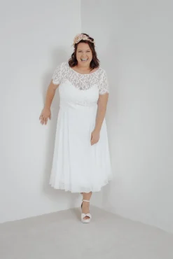 Braut Chiffonrock in Ivory – Emmi noni Curvy