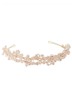 Braut Diadem mit rosafarbenen Perlen