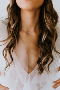 Braut Halskette mit Kristall-Anhänger 