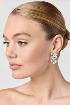 Braut Ohrstecker mit Strass-Herzchen