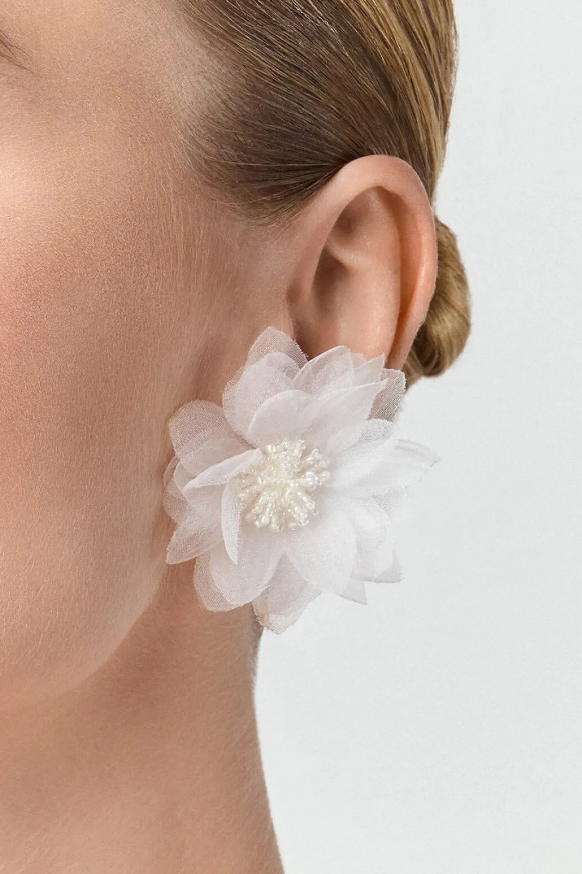 Braut Ohrstecker mit Tüllblüten