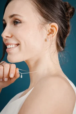 Braut Ohrstecker mit Zirkonia Kristallen - Dazzling Beauty