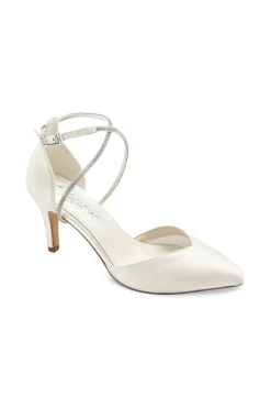 Braut Pumps mit funkelndem Riemen – Marielle Ivory Satin | G.Westerleigh