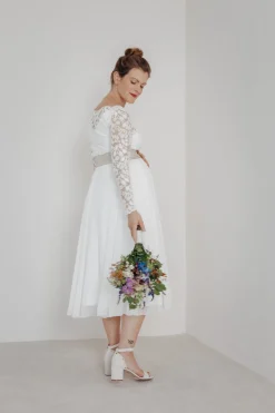 Braut Rock aus Chiffon in Midi-Länge – Mireya noni
