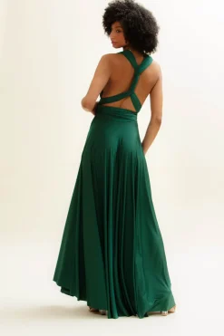 Brautjungfernkleid zum Wickeln – Ballgown Forest Green Twobirds