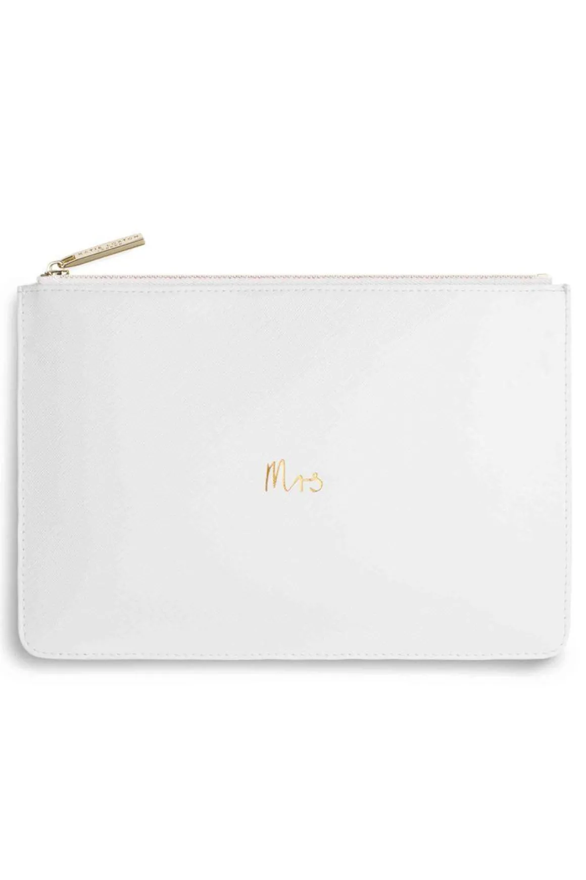 Braut-Pouch, Clutch mit Schriftzug "Mrs" in Chalky White – Katie Loxton