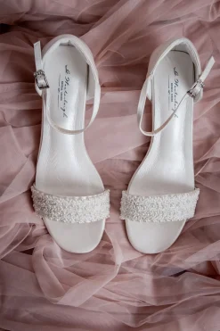 Brautschuh mit Perlen – Lauren Ivory Satin | G.Westerleigh
