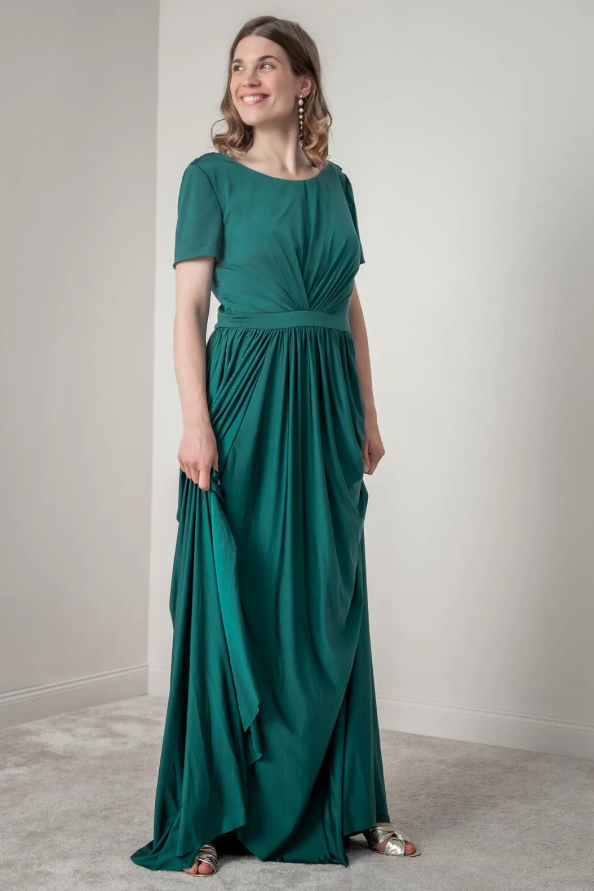 Dunkelgrünes Brautjungfernkleid | Eliza & Ethan