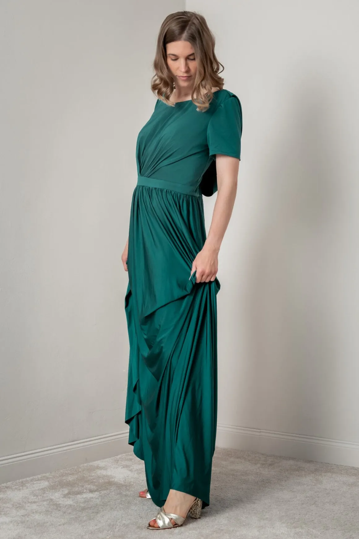 Dunkelgrünes Brautjungfernkleid | Eliza & Ethan