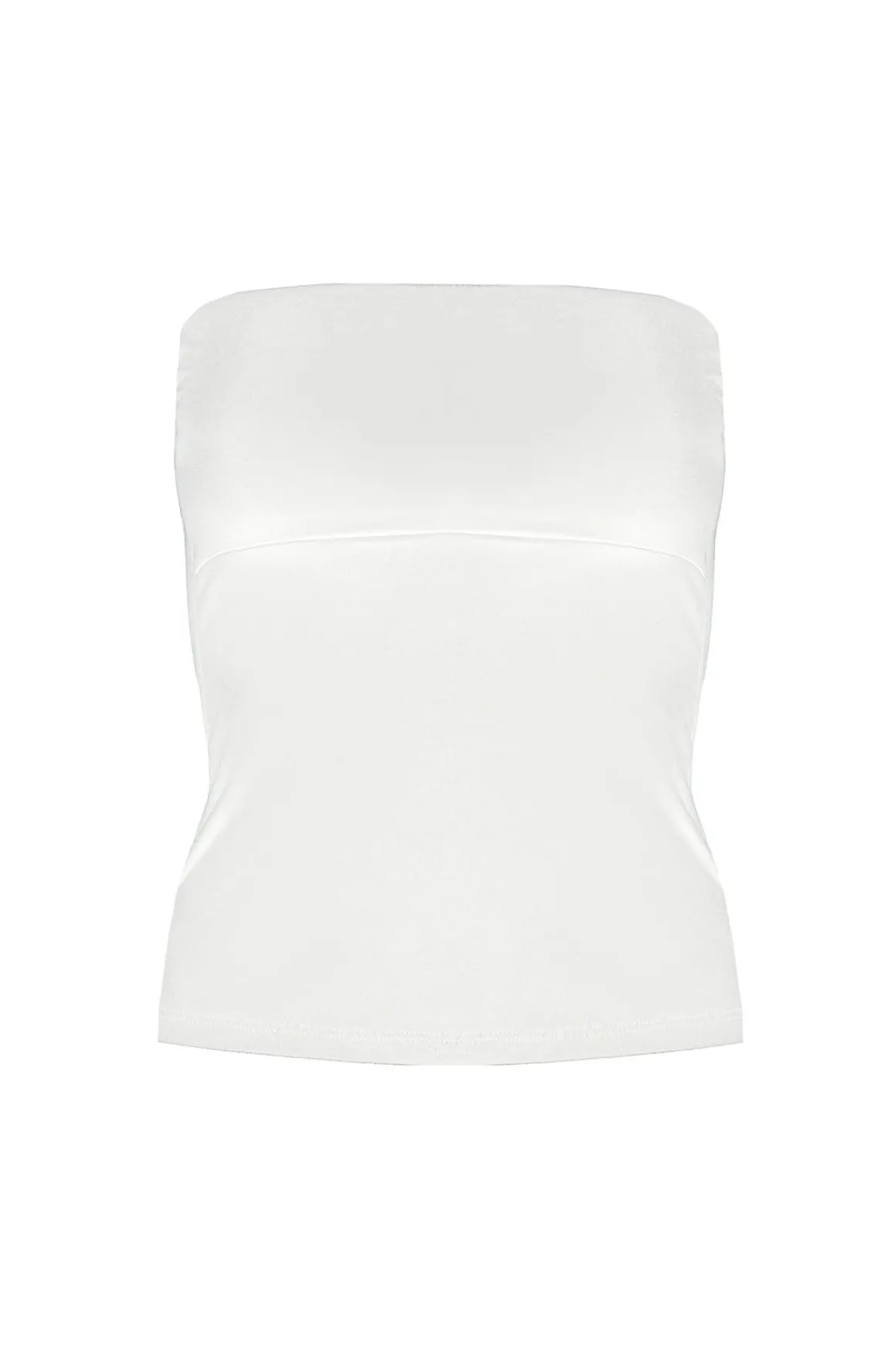 Elastisches Unterziehtop – Long Jersey Bandeau Ivory Twobirds