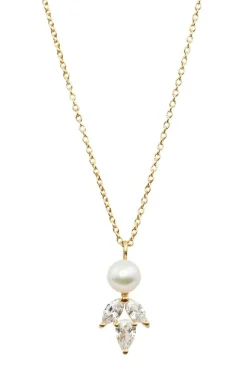 Elegante Braut Halskette mit Kristallen und Perle - Simply Delightful