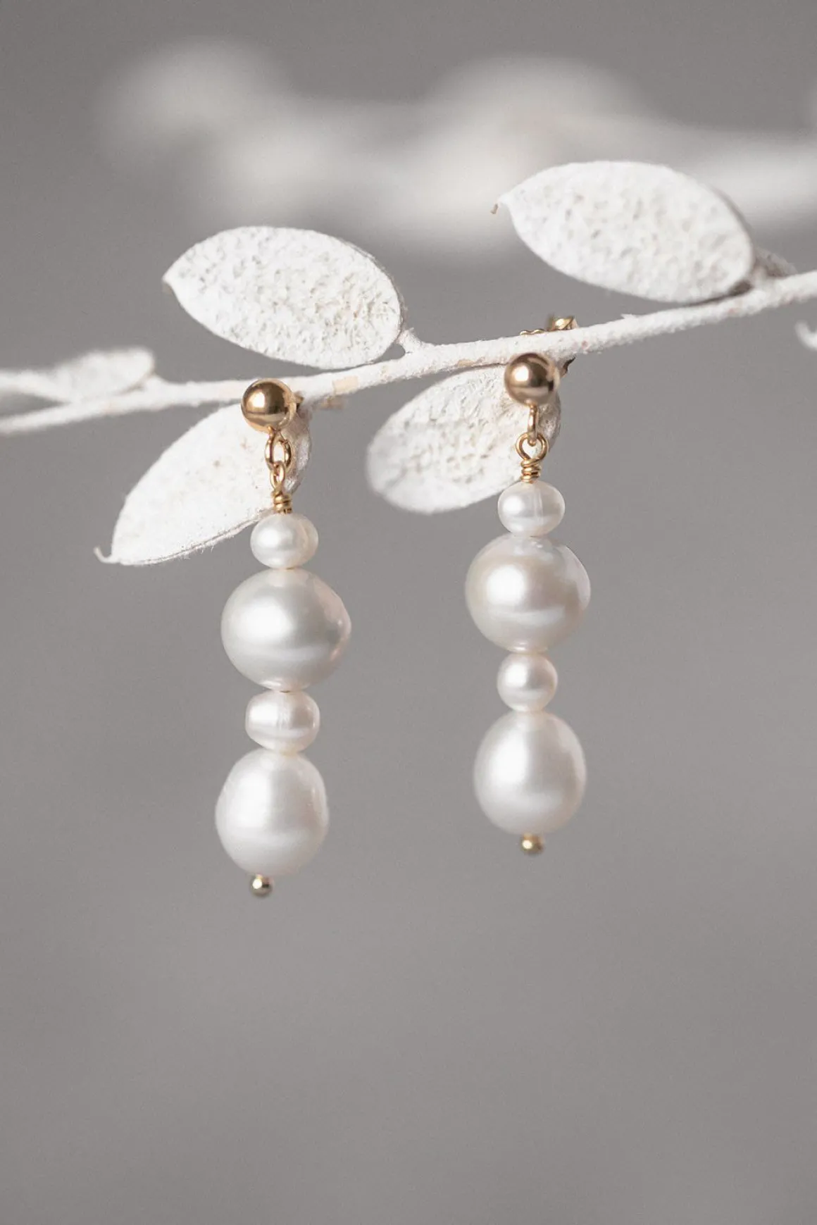 Elegante Braut Ohrringe mit Perlen Anhänger - Love Match