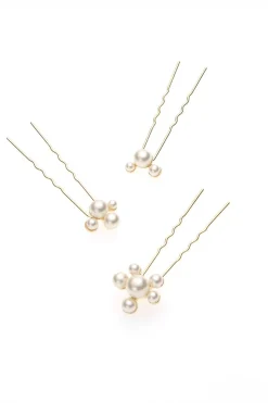3-er Set Perlen-Haarpins