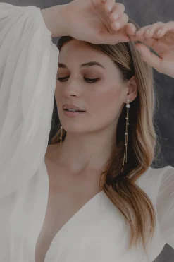 Extra-lange Perlen-Ohrhänger – Gabriella