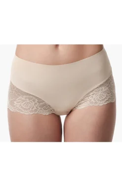 Figurformende Mid-Waist Spitzenshorts in Nude
