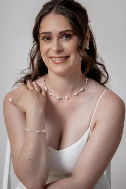 Filigrane Braut Halskette mit Perlen