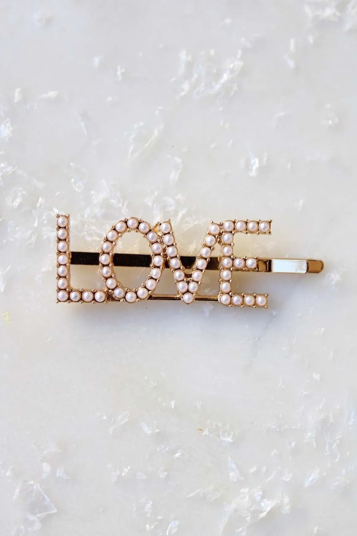 Haarspange mit Perlen-Pavé-Fassung "Love"