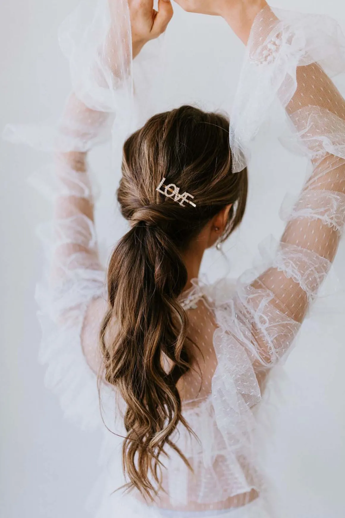 Haarspange mit Perlen-Pavé-Fassung "Love"