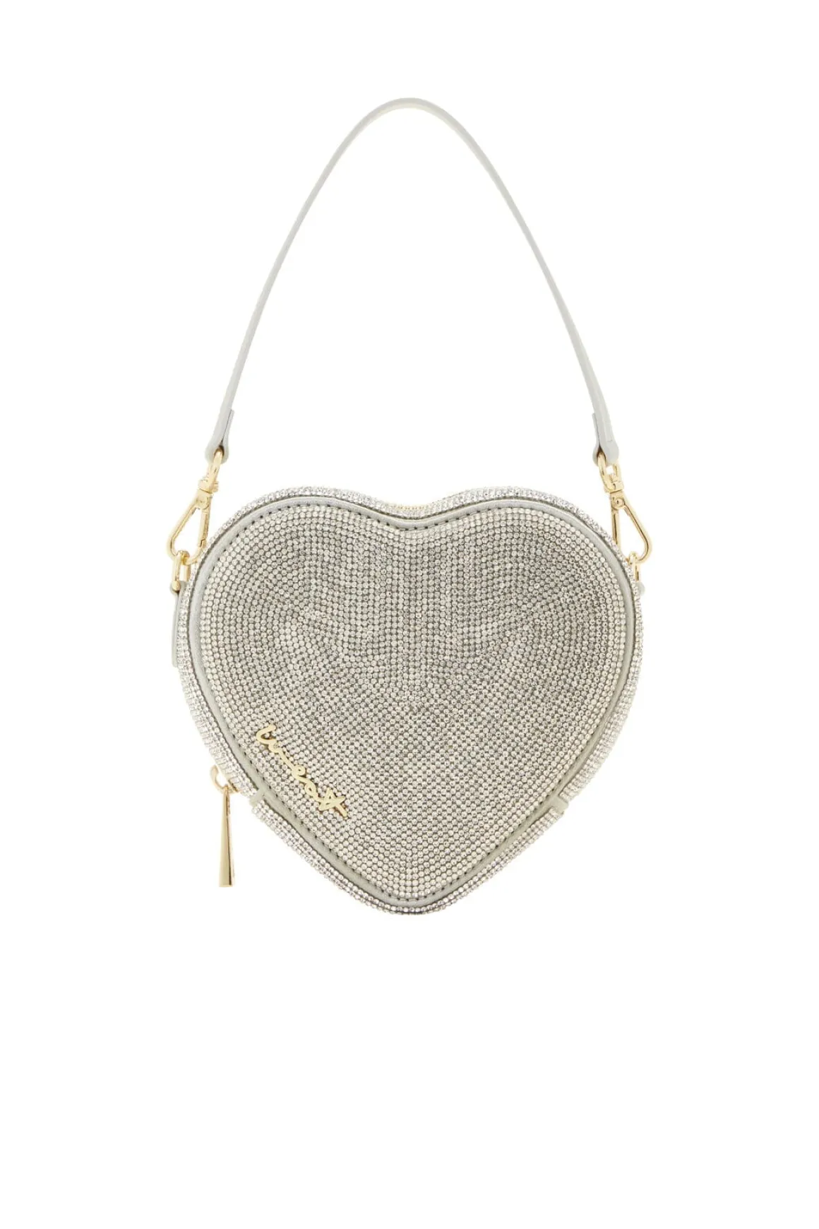 Herzförmige Handtasche in Silber – Midi Heart Bag Crystal | Weat