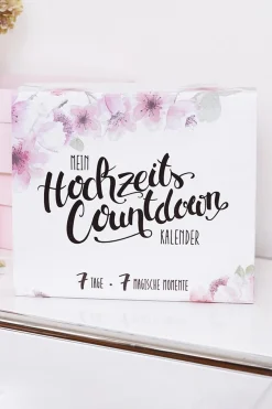 Hochzeits-Countdown-Kalender™ mit Silber-Armband und Strumpfband