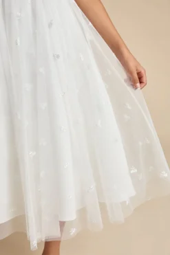 Kommunionkleid aus besticktem Tüll