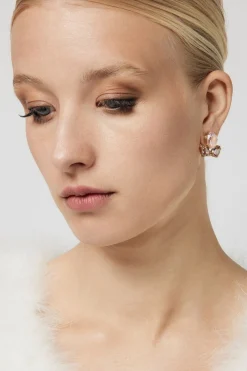 Kristall-Ohrringe in Blush