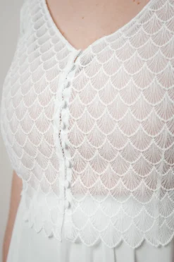 Kurzarm-Braut Top – Fanie noni Curvy