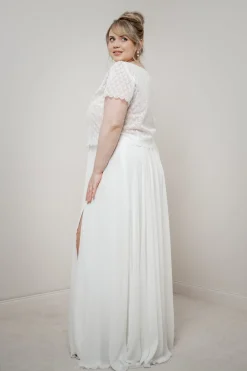 Kurzarm-Braut Top – Fanie noni Curvy