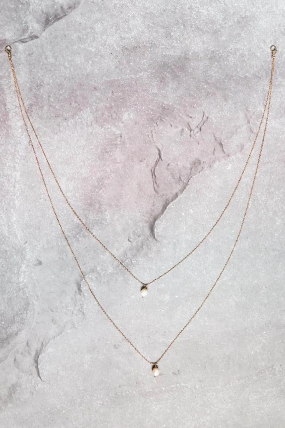 Lange, zweireihige Rückenkette mit Perlen, Brautschmuck