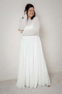Langer Braut Rock aus Chiffon – Isla noni Curvy