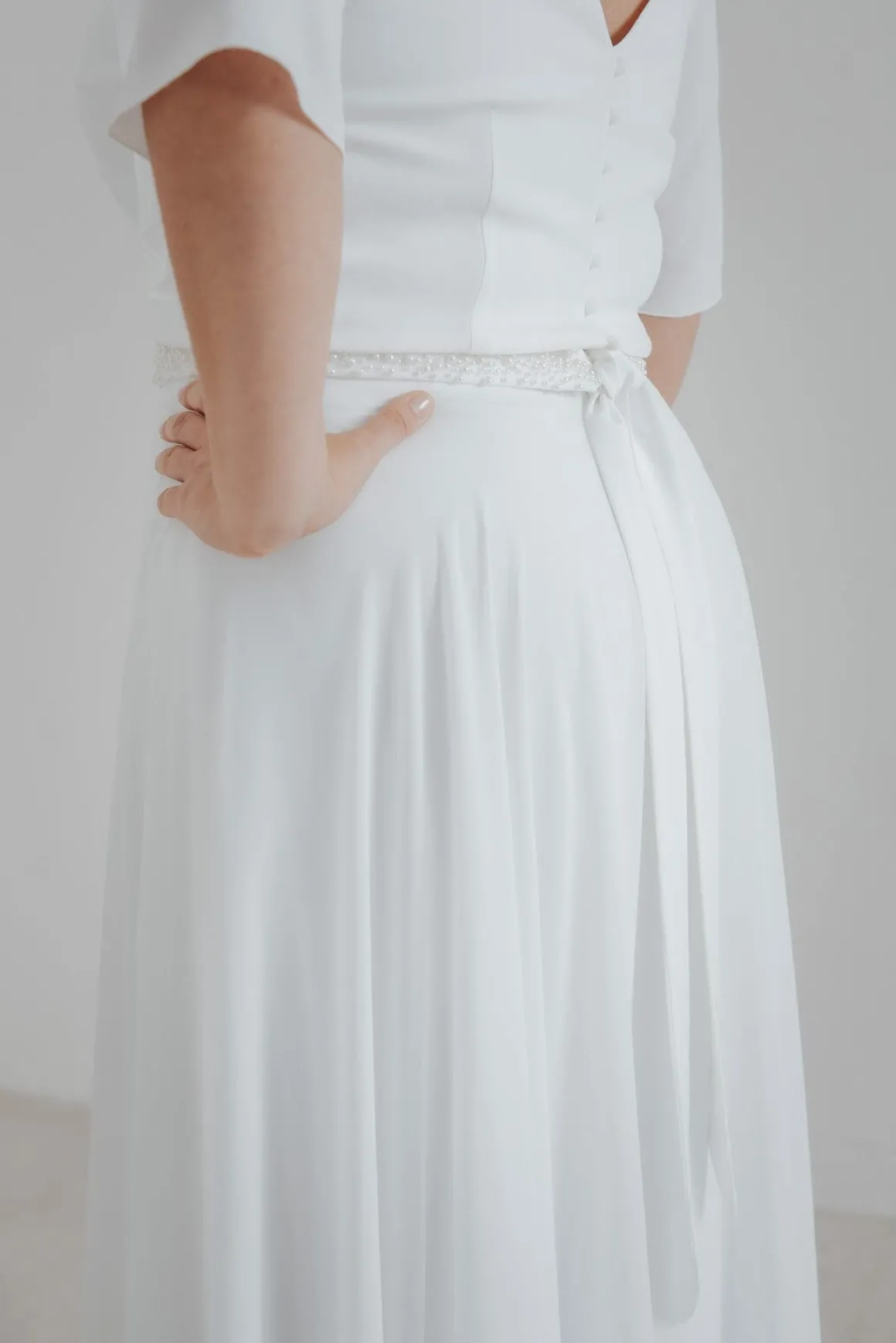 Langer Braut Rock aus Chiffon – Isla noni Curvy