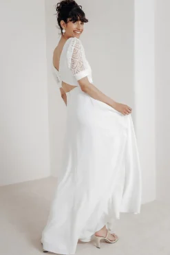 Maxi-Braut Rock mit Schlitz – Lunamae noni