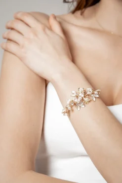 Mehrfarbiges Braut Armband mit Perlen und Strass