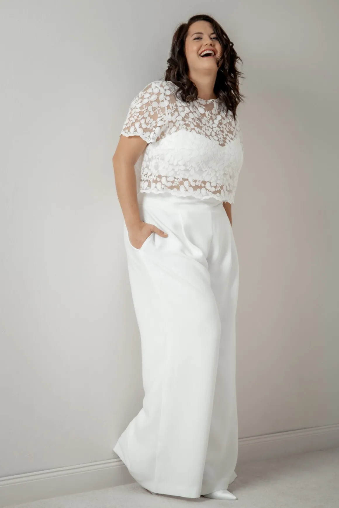 Plus Size Braut Hose mit weitem Bein – Zari noni Curvy