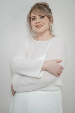 Plus Size Braut Pullover aus Mohair-Strickmix – Suvi noni Curvy