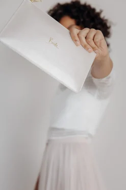 Pouch "Bride" in Metallic White – Katie Loxton