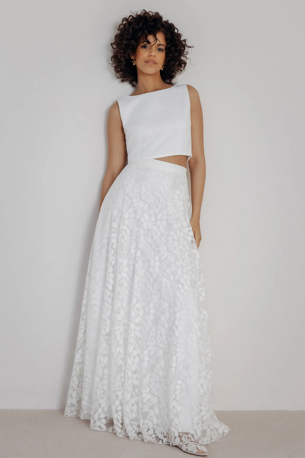 Rückenfreies Braut Top – Liza Ivory Eco noni