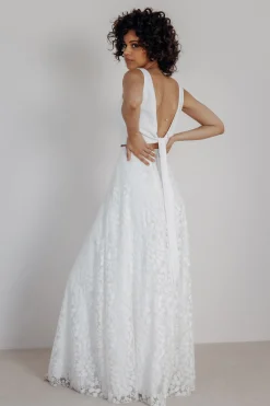 Rückenfreies Braut Top – Liza Ivory Eco noni