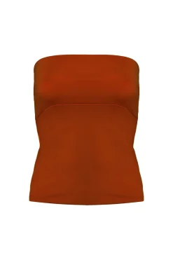 Rostrotes Tube-Top – Long Jersey Bandeau Rust Twobirds