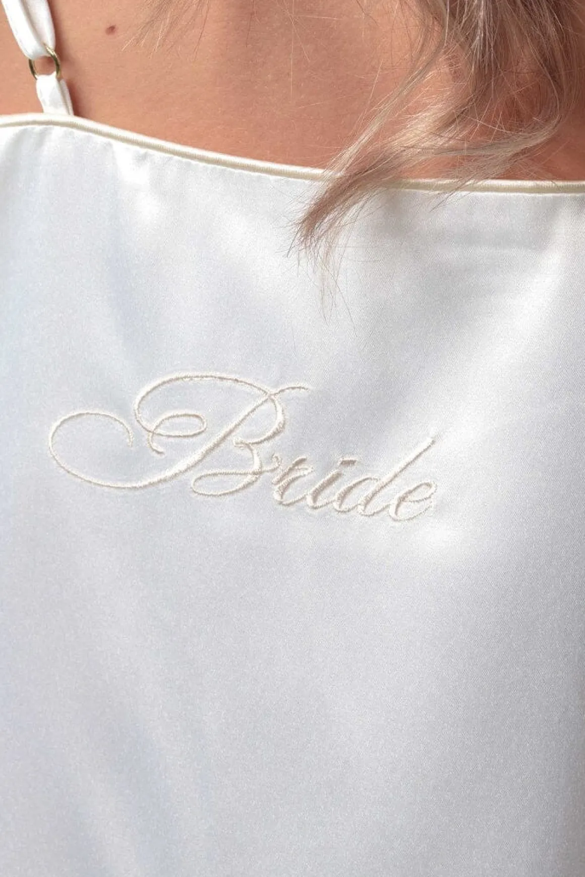 Satin-Nachthemd mit "Bride"-Schriftzug