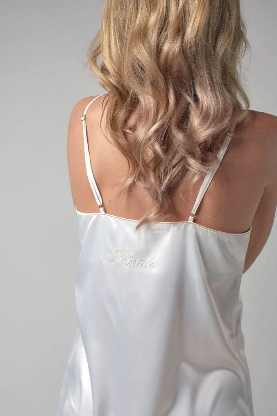 Satin-Nachthemd mit "Bride"-Schriftzug