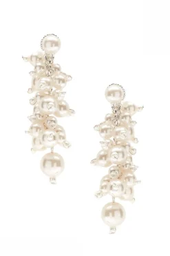 Schimmernde Perlen-Ohrhänger in Ivory