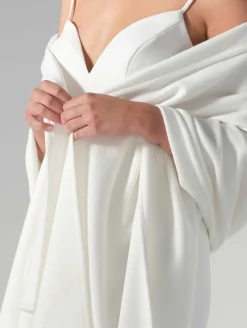Schlichte Braut Stola in Ivory aus Strickmix