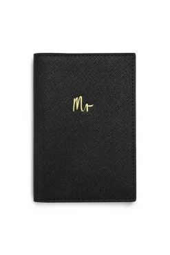 Schwarze Reisepasshülle für den Bräutigam – Katie Loxton