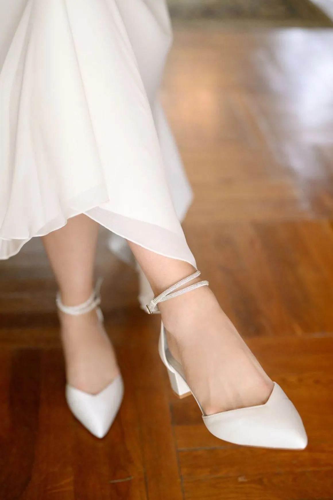 Spitze Brautschuhe – Inez Ivory Satin | G.Westerleigh