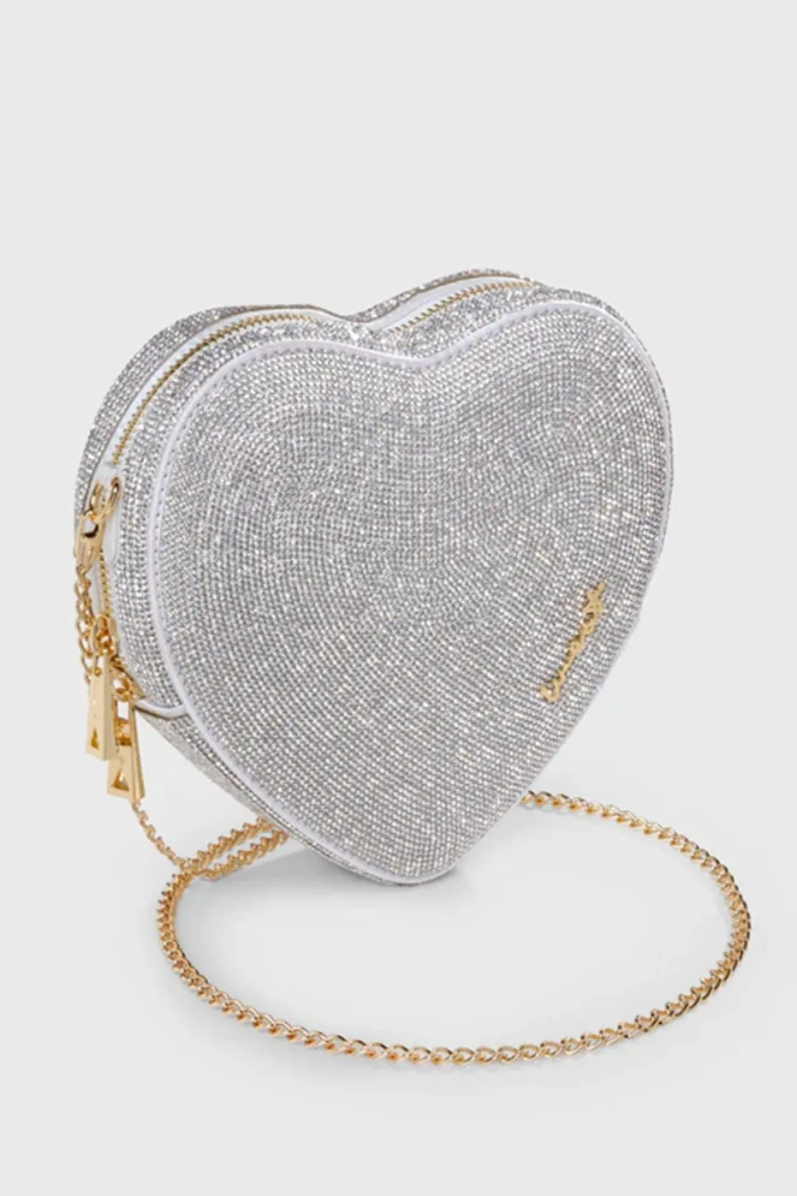 Tasche mit Glitzer-Riemen – Big Heart Bag Crystal Silver | Weat
