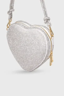 Tasche mit Glitzer-Riemen – Big Heart Bag Crystal Silver | Weat