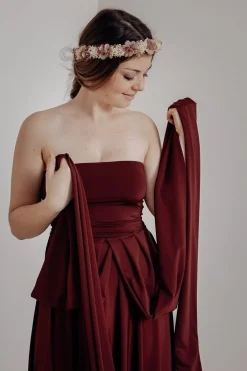 Tube-Top in Weinrot – Long Jersey Bandeau Bordeaux Twobirds