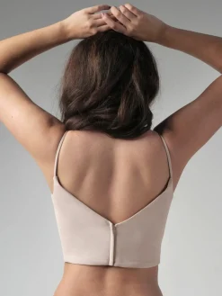 Unterziehtop in Beige mit tiefem Dekolleté
