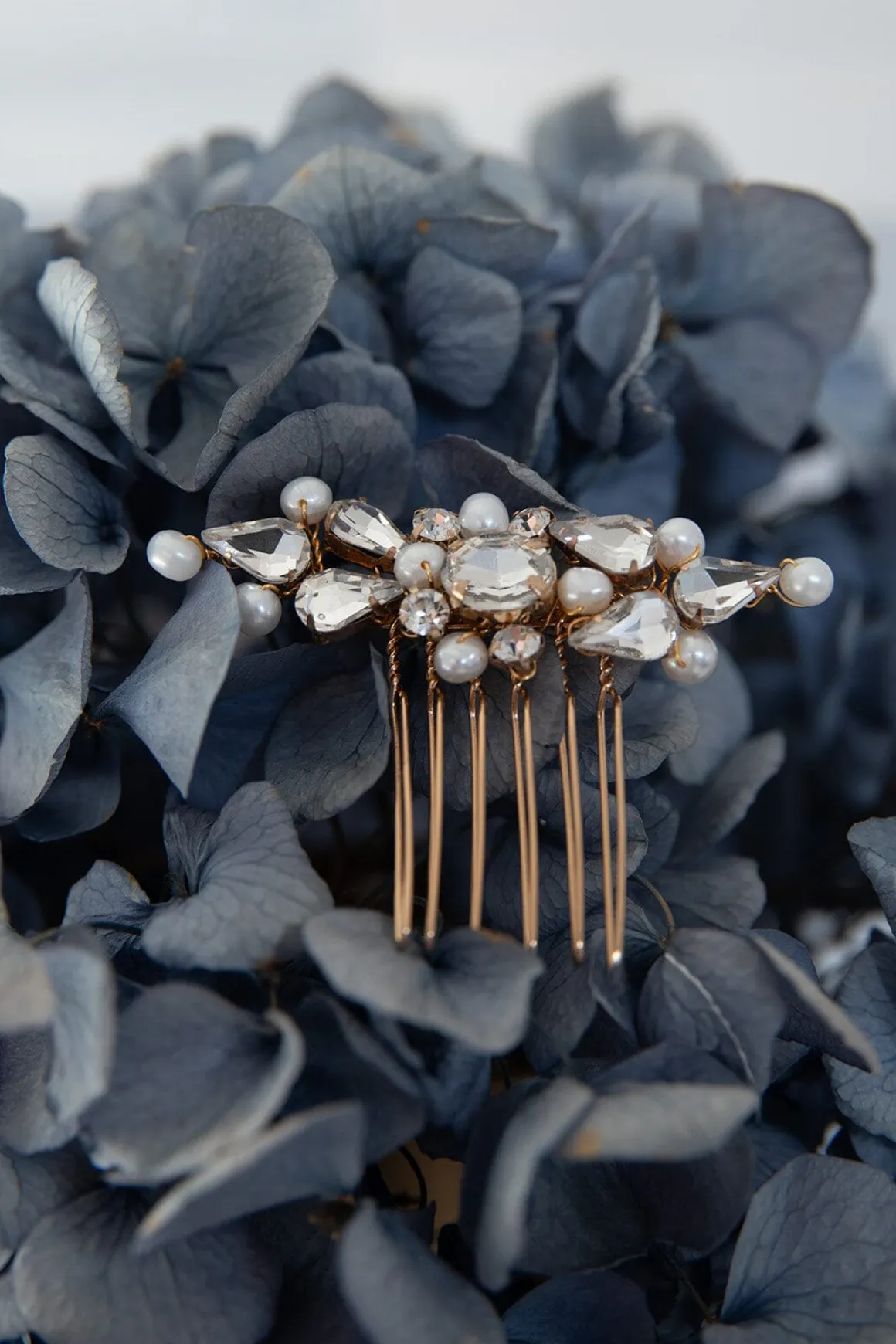 Vintage Braut Haarkamm mit Perlen und Strass